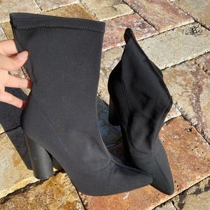 Black heeled booties